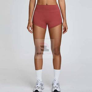 Pantalones cortos deportivos de compresión elásticos de cintura alta para mujer con decoración de botones personalizados - Product Image 6