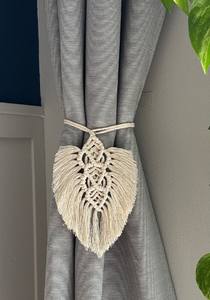 Sujetador de Cortina de Macramé con Forma de Hoja, Amarre de Cortina Hecho a Mano, Estilo Moderno, Decoración de Cortina de Algodón - Product Image 3