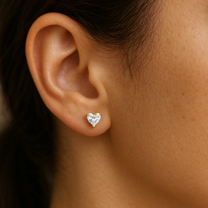 ต่างหูเพชรรูปหัวใจ - Product Image 1