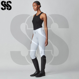 Pantalones de Equitación de Alto Rendimiento para Mujer, Tela Elástica de Poliéster/Spandex, Cierre de Botones y Cremallera, Pantalones de Exhibición Ecuestre - Product Image 4