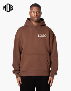 100% algodón peso pesado 465GSM pulóver sudaderas con capucha hombres con bolsillo de canguro holgado hombro caído estilo Streetwear para adultos - Product Image 1