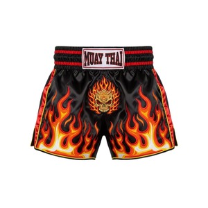 Pantalones Cortos de MMA y Muay Thai Personalizados, Diseño de Ojos Rojos y Fuego, Satén Premium Resistente, OEM/ODM, para Entrenamiento y Combate - Product Image 4