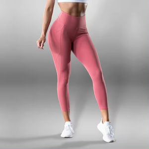 กางเกงโยคะของผู้หญิงกางเกงรัดรูปเอวเทรนเนอร์กางเกงโยคะย้อมสีแบบผูกโลโก้ได้ตามต้องการ - Product Image 5