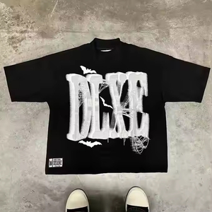 2025 impression personnalisée t-shirt graphique 100% coton tricoté pour hommes tissu Style poids goutte courte surdimensionné t-shirts porter - Product Image 2