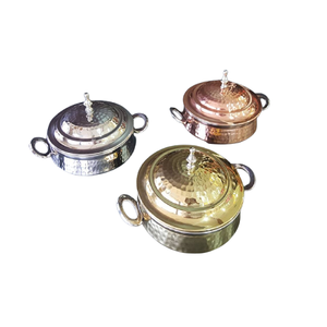 Juego de 2 platos para servir alimentos de acero inoxidable Plato para servir alimentos de color plateado y blanco de calidad premium a granel - Product Image 6