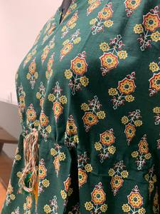 Caftán estampado ligero de alta calidad para mujer, ropa de playa de verano abstracta étnica vibrante, encaje de cintura alta de estilo informal holgado - Product Image 4