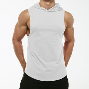 Nouvel arrivage 2025 vente en gros de sweats à capuche sans manches débardeur hommes chemise de gymnastique en polyester capuche Muscle hommes vêtements de sport entraînement Sport - Product Image 5