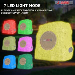 5 Core Outdoor Rock Speakers Pair 100W <b>Bluetooth</b> Waterproof Landscape Speaker for Patio Pool Outdoor - Product Image 4