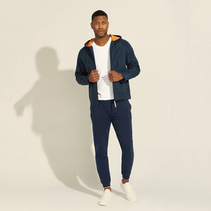 Sweat à capuche zippé couleur unie Slim Fit hommes sweat à capuche à fermeture éclair conception personnalisée sweats à capuche en gros sweats personnalisés - Product Image 1