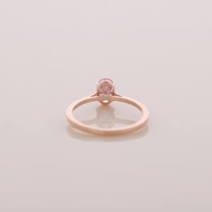 IGI Certified Oval Cut Pink Lab Grown Diamond Solitaire Engagement / Wedding <b>Ring</b> in 14K Rose / White & Yellow Gold - Product Image 3