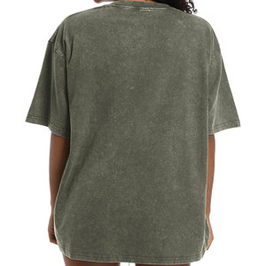 Camisetas de gran tamaño con lavado ácido moderno para mujer, camisetas de verano holgadas a la moda, venta al por mayor ecológica - Product Image 4