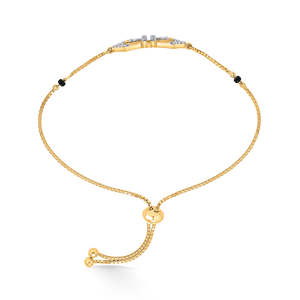 กำไลข้อมือทองคำประดับเพชรสำหรับผู้หญิง ดีไซน์สวยงาม - Product Image 4