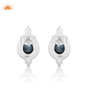 Boucles d'oreilles Larimar en argent sterling dernier cri, faites à la main tous les jours, fabricant de bijoux personnalisés - Product Image 4
