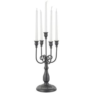 Candélabre classique en aluminium à 5 bras, finition noire, pour la maison et l'éclairage de Noël, candélabre décoratif haut sur pied - Product Image 6