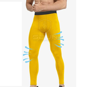 Latest Design Men Compression <b>Pants</b> Custom High Quality Full Length <b>Spandex</b>/Nylon Material Quick Dry Elastic Waist - Product Image 5