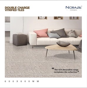 Ncraze Ceramic LLP's Modern Design 600x600mm Carreaux de porcelaine brillante à double charge Utilisation intérieure et extérieure 8 mm d'épaisseur Appartements - Product Image 1