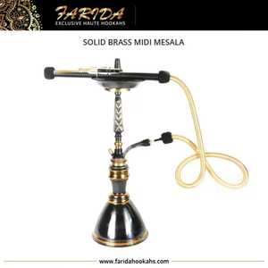 Cachimbas de Vidrio de Lujo Farida, Estilo Faraónico Mesala, Latón Macizo, Shisha Única con Grabado a Mano, Manguera de Laca de Alta Calidad - Product Image 6