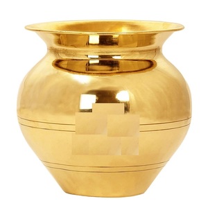 Lota de Latón Puro Vintage de Alta Calidad con Acabado Pulido para Uso en la Cocina, Artículo de Cocina Árabe Antiguo Lutiya - Product Image 3