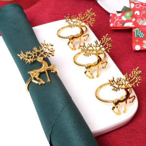 Unique Metal Reindeer <b>Napkin</b> Ring With Intricate Patterns Perfect For Festivals Ceremonies Family <b>Parties</b> And Special Occasions - Product Image 1