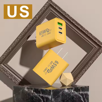 Chargeur mural USB C rapide Justlink PD 65W à double port, adaptateur secteur US EU UK pour ordinateur portable et téléphone, vente en gros OEM
