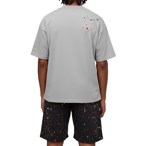 New Custom Design Streetwear Men Summer Short <b>Set</b> 100% Cotton Mens oversized t shirt and shorts <b>set</b> custom logo summer tracksuit - Product Image 1