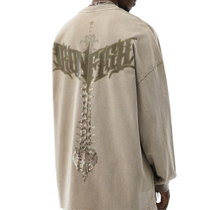 Serigrafía Venta caliente Ropa casual Plain Men Acid Wash Sudaderas Nuevo Último Diseño Profesional Sudaderas para Hombres - Product Image 4