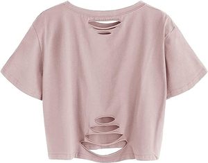 Camisa corta con estilo para mujer, Top de manga corta de verano perfecto para moda callejera, gimnasio, salón, ropa informal y trajes de playa - Product Image 3