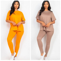 Ensemble de sport 2 pièces pour femme grande taille en polaire, respirant et à séchage rapide, comprenant un t-shirt de yoga moulant et un legging avec soutien-gorge intégré