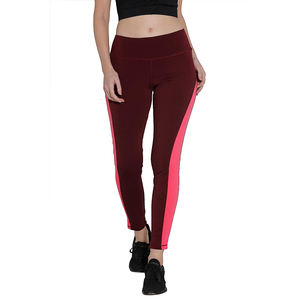 New Arrival 100 Percent Cotton Tight Fitting High Waist Ladies <b>Legging</b> in <b>Maroon</b> Color Fitness Wear for Adult Size Women - Product Image 1