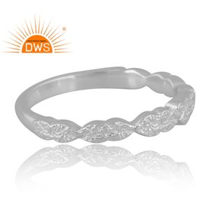 Anillo de banda de plata 925 de diseño vintage para mujer, joyería personalizada para mujer, regalo para ella - Product Image 4