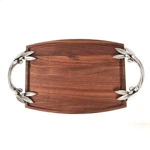 Bandeja de madera para servir, bandeja de madera para servidor de aperitivos de uso multiusos para el hogar, cocina diaria, uso de Catering, bandeja para servidor de alimentos para desayuno - Product Image 3