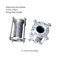 Joint de dilatation soufflé en acier inoxydable 304 poli de haute qualité, 6 pouces x 40 cm, à bride PN16 avec tirant, compatible OEM/ODM