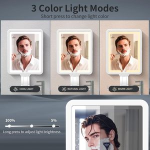<span class=keywords><strong>Specchio</strong></span> da Bagno Grande da Parete Riscaldato Antiappannamento <span class=keywords><strong>con</strong></span> Luci LED a 3 Colori Dimmerabili e Porta Rasoio - Product Image 3
