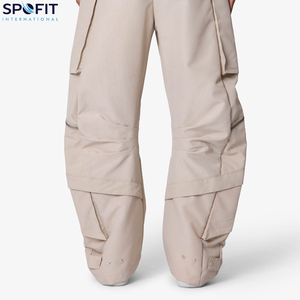 Fabricante de ropa de calle de alta calidad, pantalones vaqueros de pierna ancha para hombre, holgados, logotipo personalizado, Color sólido, pantalones vaqueros lisos para hombre, Pantalones - Product Image 5