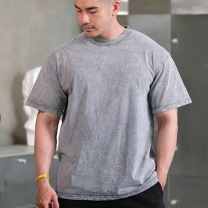 Personalizar Logo Gimnasio Camisetas Hombres Mujeres Ropa activa al aire libre Lavado ácido Cuello Manga corta 100% Algodón Fabricante de Vietnam - Product Image 1