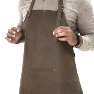 Tablier d'atelier de restaurants de travail en cuir de haute qualité avec poches en cuir tablier de cuisine barbier barbecue - Product Image 2