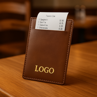 Carnet de Visite Portable de Luxe en Cuir avec Logo Imprimé Or Offset Personnalisé pour Restaurants, Motels, Hôtels