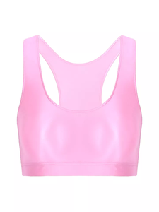 Soutiens-gorge de sport réversibles pour femmes grandes tailles, en soie glacée, sans manches, dos nageur, coupe courte, XS-XXL, écologiques, respirants, motif à carreaux - Product Image 6