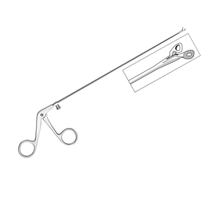 Pinces à alligator manuelles, modèle standard, mâchoires triangulaires incurvées vers le haut, gauche |   Arbre tubulaire conique 2 mm |   9 pouces - Product Image 1