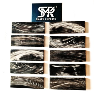Escamas de Cuerno de Búfalo Natural con Rayas Blancas, Tacto Real, Técnica de Pulido para Fabricación de Cuchillos Artísticos, Artesanía Única Hecha a Mano - Product Image 4