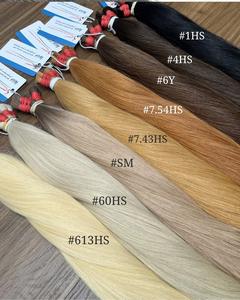 Venta al por mayor doble dibujado recto suave ruso extensión de cabello completo cutícula alineada virgen crudo Remy extensiones de cabello humano a granel - Product Image 5