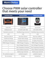 Contrôleur de charge solaire PWM LDSOLAR SD2420C 10A 20A 30A 12V 24V 48V avec port USB Contrôleur PWM