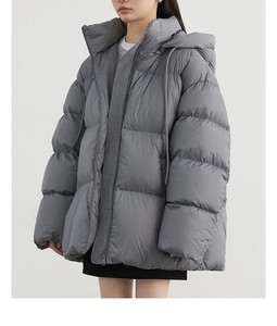 Chaqueta Larga Gruesa Impermeable de Moda para Mujer |   Chaqueta Acolchada con Capucha y Cuello Alto |   Relleno de Poliéster Blanco para Otoño Invierno 2025 - Product Image 2