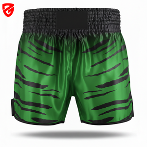 Shorts de boxe personnalisés pour hommes, coupe régulière, respirants, légers, taille élastique, séchage rapide, en satin - Product Image 2