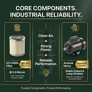 <span class=keywords><strong>Aspirateur</strong></span> industriel HEPA 3 moteurs 3,6 kW, extracteur de poussière à <span class=keywords><strong>jet</strong></span> pulsé, nettoyage par filtre, 220-240V, humide/sec, pour le ponçage du béton - Product Image 2