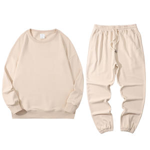 Conjunto de chándal de hombre con logotipo personalizado para otoño e invierno con sudaderas con capucha, chándal de 2 piezas con cremallera, ropa deportiva transpirable de algodón 100% - Product Image 3