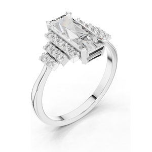 2.04 CT Lab <b>Emerald</b> Cut Ladies Engagement <b>Ring</b> IGI Certified VVS-VS EF Clarity 18KT 14KT 10KT Gold 925 <b>Silver</b> Rose/Yellow/White - Product Image 6