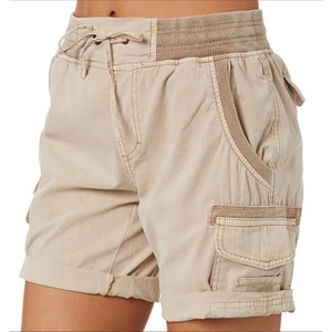 <b>Women</b> <b>Shorts</b> Cargo Pants <b>Shorts</b> Elastic Waist <b>Short</b> Pants Cotton Linen Pocket Summer Beach Solid Color Sliming Comfot Breathable - Product Image 2