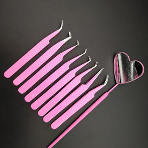 Juego de pinzas para pestañas profesionales de 8 Uds., puntas dentadas/lisas/dentadas de acero inoxidable, Aplicación de pestañas de precisión personalizable - Product Image 6