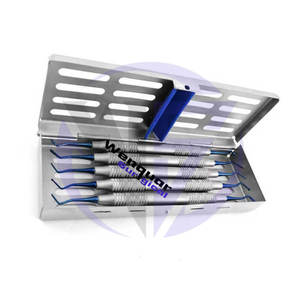 Elevador de raíz de luxación de 7 piezas, juego recubierto de titanio PDL con bandeja de casete de acero, herramientas quirúrgicas para implantes dentales - Product Image 3